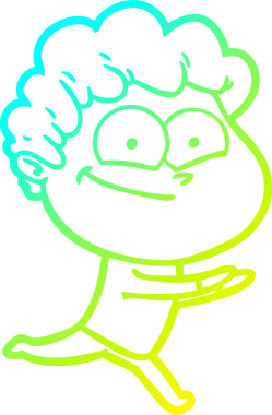 Bir insan tarafından çizilmiş mutlu bir adamın soğuk çizgi çizimi.