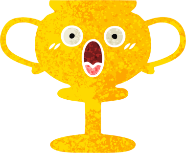 Bir insan tarafından çizilmiş bir kupanın retro illüstrasyon tarzı karikatürü