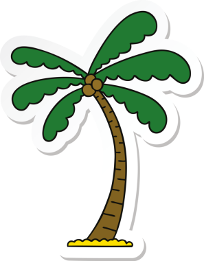 Bir insan tarafından çizilmiş garip bir palmiye ağacının çıkartması.