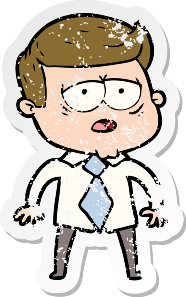 Bir insan tarafından çizilmiş yorgun bir çizgi filmin sıkıntılı çıkartması.