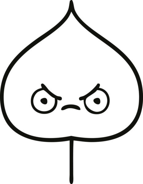 Bir insan tarafından çizilmiş dışavurumsal yaprağın çizgi çizimi