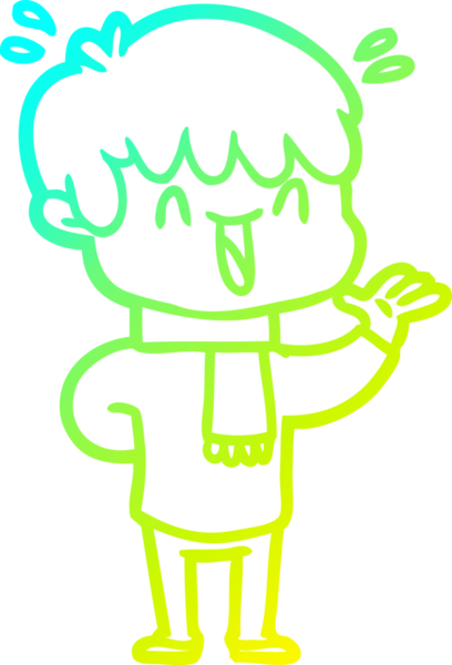 Bir insan tarafından çizilmiş gülen bir çizgi film karakteri çizimi.