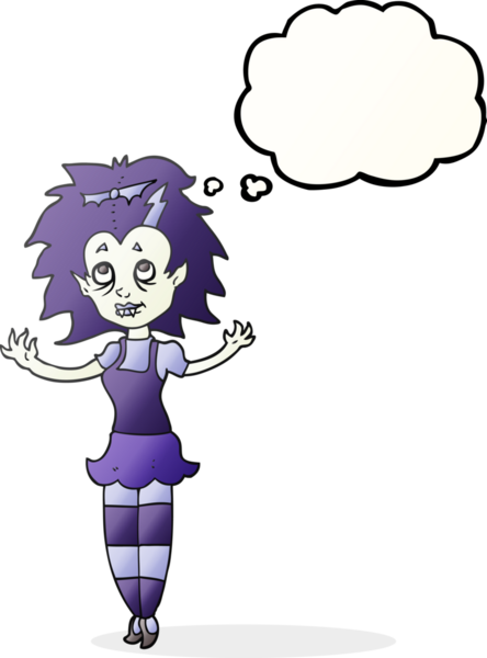 Bir insan tarafından çizilmiş serbest çizim baloncuk vampir kız.