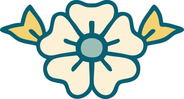 Bir insan tarafından çizilmiş bir çiçeğin ikonik dövme şekli