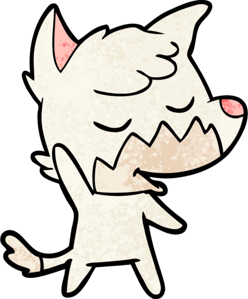 Bir insan tarafından çizilmiş dost canlısı çizgi film tilkisi