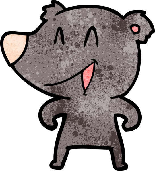 Bir insan tarafından çizilmiş gülen ayı çizgi filmi.