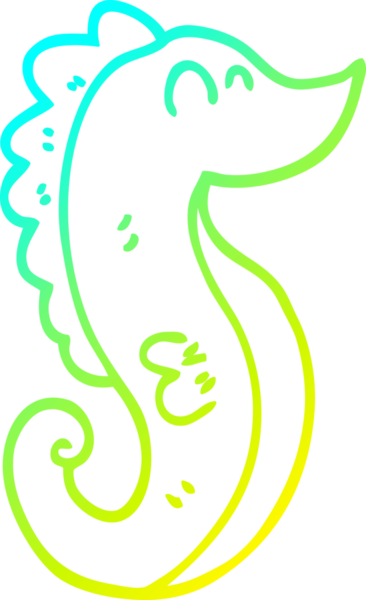 Bir insan tarafından çizilmiş karikatür deniz atı çizimi.