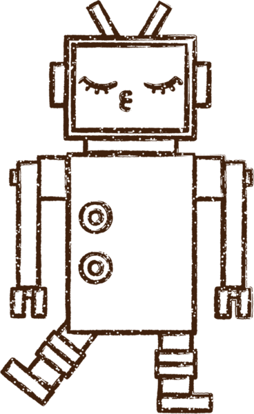 Robot Kömür Bir insan tarafından çizilmiş