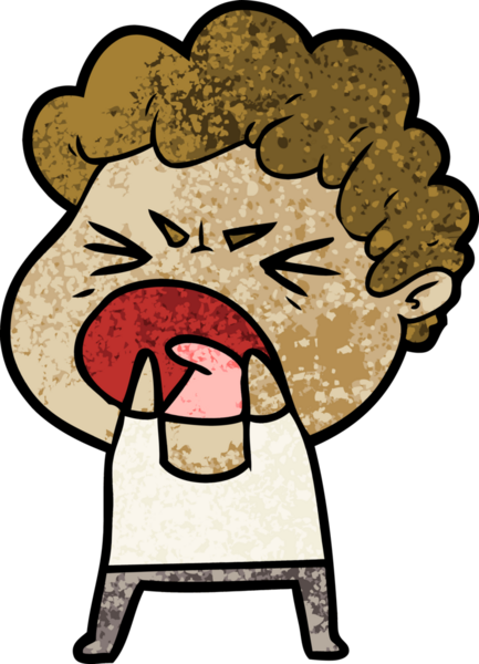 Bir insan tarafından çizilmiş öfkeli bir adam.