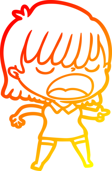 Bir insan tarafından yüksek sesle çizilmiş bir çizgi film kadını çizimi.