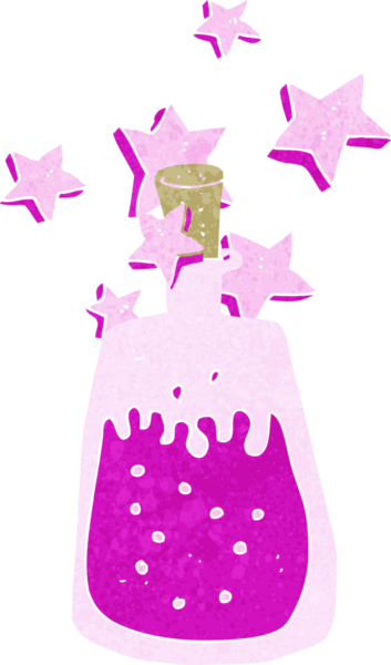 bir insan tarafından çizilmiş sihirli iksir.