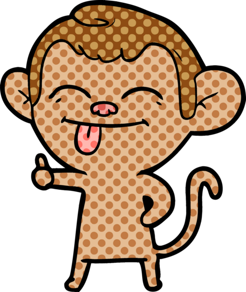 Bir insan tarafından çizilmiş komik çizgi maymun.