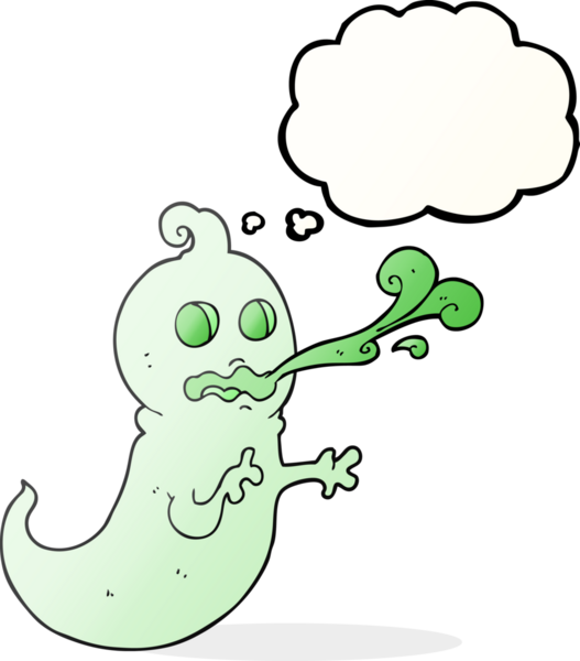 Bir insan tarafından çizilmiş serbest çizim baloncuk baloncuk sümüksü hayalet