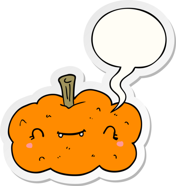 bir insan tarafından çizilmiş balkabağı konuşma baloncuğu etiketli