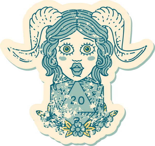 Retro Dövme Biçimi Bir insan tarafından çizilmiş D20 doğal yirmilik zar ile düzenleniyor