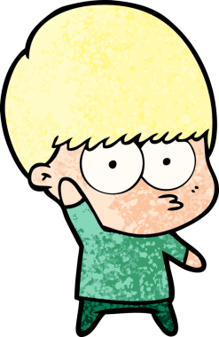 Sinirli çizgi film çocuğu bir insan tarafından çiziliyor.