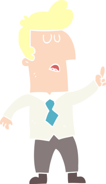 Bir insan tarafından çizilmiş iş adamının düz renk çizimi