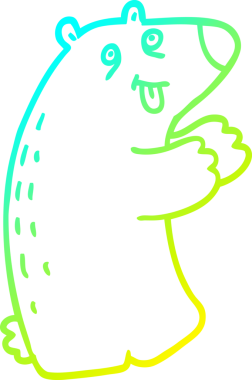 Bir insan tarafından çizilmiş kutup ayısının soğuk çizgi çizimi.