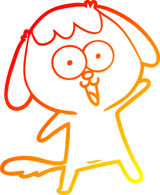 Bir insan tarafından çizilmiş sevimli bir köpeğin sıcak çizgi çizgisi.