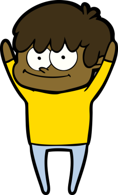 Bir insan tarafından çizilmiş mutlu çizgi film adamı.