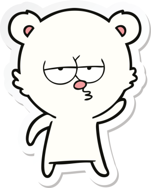 Bir insan tarafından çizilmiş sıkılmış bir kutup ayısının çıkartması.