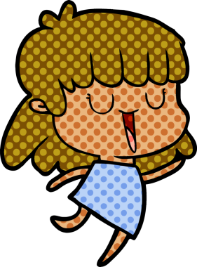 Bir insan tarafından çizilmiş karikatür kadın.