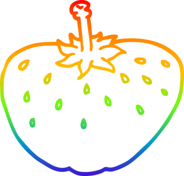 Bir insan tarafından çizilmiş bir çilek karikatürü gradyan çizimi