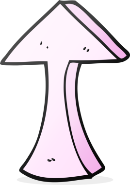 Bir insan tarafından çizilmiş serbest çizim ince ok.