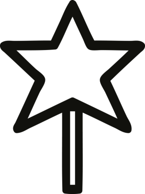 bir insan tarafından çizilmiş sihirli değnek simgesi