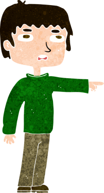 Çizgi film çocuğu bir insan tarafından çizilmiş.