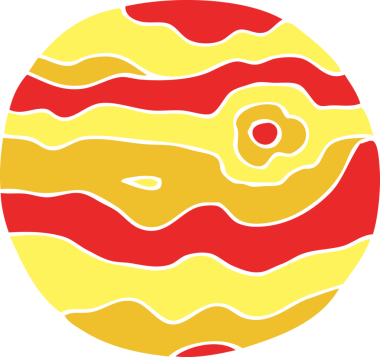 Bir insan tarafından çizilmiş yabancı gezegenin düz renk çizimi