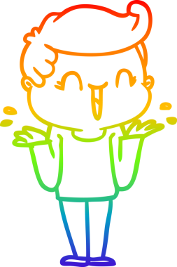 Gökkuşağının gradyan çizimi bir insan tarafından çizilmiş bir çizgi film karakteri.