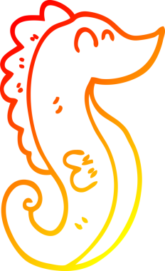 Bir insan tarafından çizilmiş karikatür deniz atı çizimi.