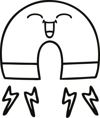 Bir insan tarafından çizilmiş mıknatıs çizimi