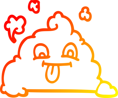 Bir insan tarafından çizilmiş bir çizgi film kakasının sıcak çizgi çizimi