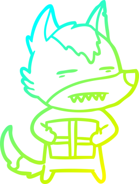 Bir insan tarafından çizilmiş bir hediyeyle çizgi film kurdu çizimi.