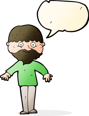 Bir insan tarafından çizilmiş konuşma balonlu mutlu adam çizgi filmi.