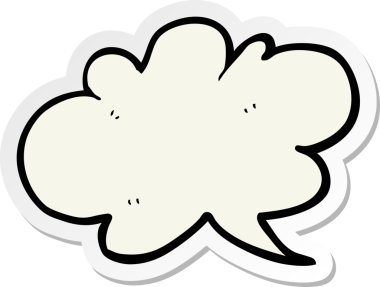 Bir insan tarafından çizilmiş bir karikatür bulutu konuşma balonunun etiketi.