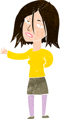 Bir insan tarafından çizilmiş mutsuz kadın çizgi filmi.