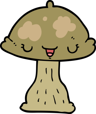 Bir insan tarafından çizilmiş mantar taburesi.