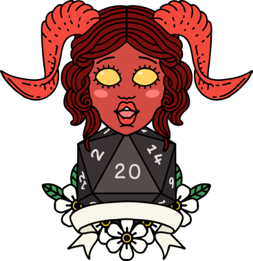 Retro Dövme Biçimi Bir insan tarafından çizilmiş doğal yirmi zar atışıyla düzenleme