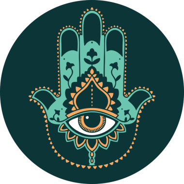 Bir insan tarafından çizilmiş bir hamza ikonik dövme şekli