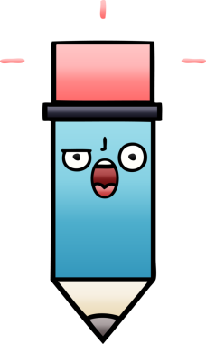 Bir insan tarafından çizilmiş bir kalemin gölgelenmiş karikatürü