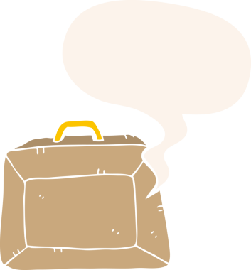 bir insan tarafından çizilmiş eski moda konuşma baloncuklu çizgi film bütçesi çantası