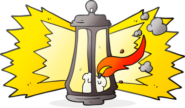 Bir insan tarafından çizilmiş serbest çizilmiş ürkütücü bir fener.