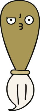 Bir insan tarafından çizilmiş güzel bir boya fırçası karikatürü.