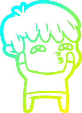 Bir insan tarafından çizilmiş soğuk gradyan çizgi çizimi.