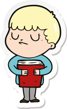 Bir insan tarafından çizilmiş huysuz bir çocuğun çıkartması.