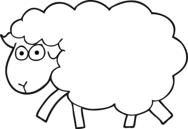 Bir insan tarafından çizilmiş siyah beyaz çizgi film çamurlu koyunlar.