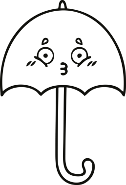 Bir insan tarafından çizilmiş şemsiye çizimi